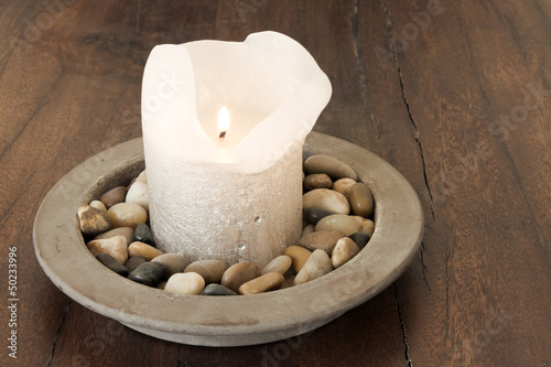 Candle in Warm Stone Setting