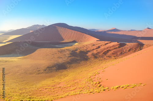 Sunrise dunes of Namib desert, Sossusvlei, Namibia, Africa