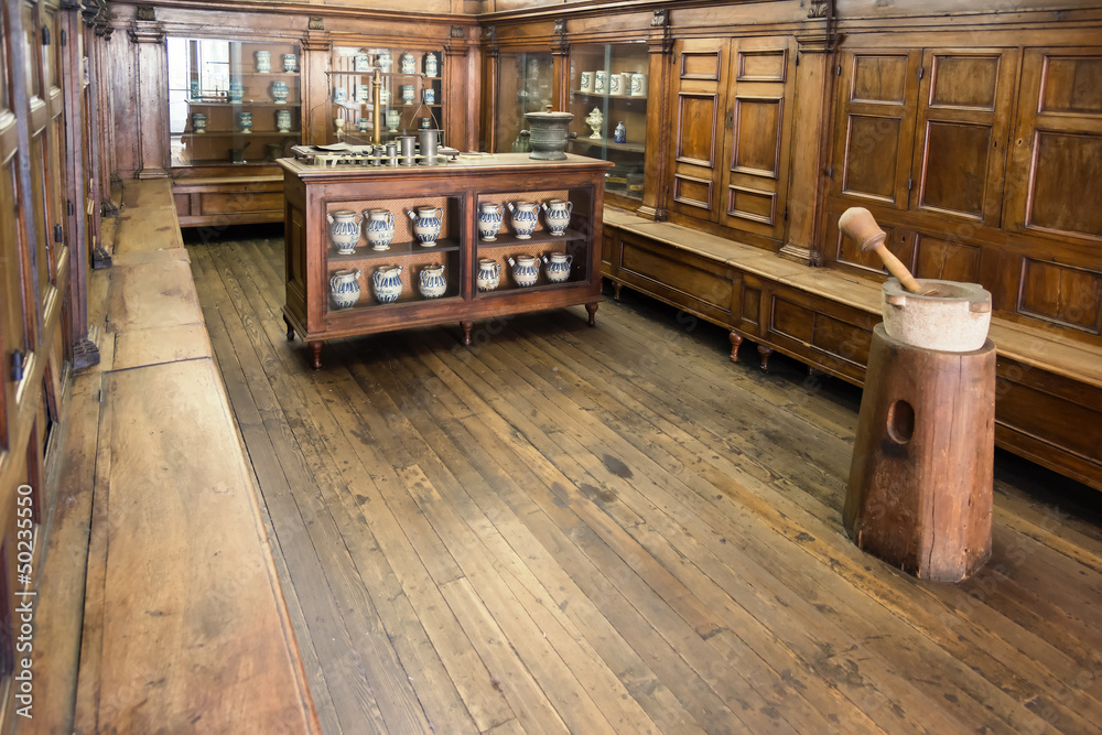 Fototapeta premium antique pharmacy laboratory