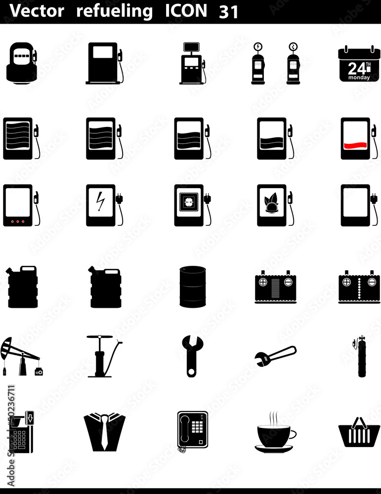 Vector icons set. Gas Station Vector icons set. Gas Station