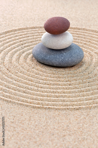 Photography Three pebble stack zen garden
