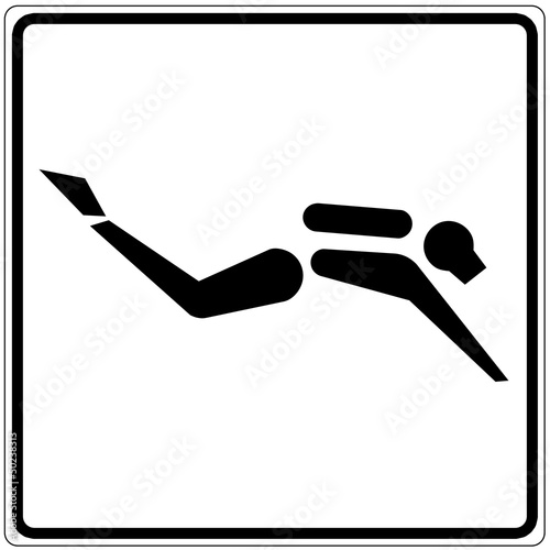 Schild weiß - Tauchen
