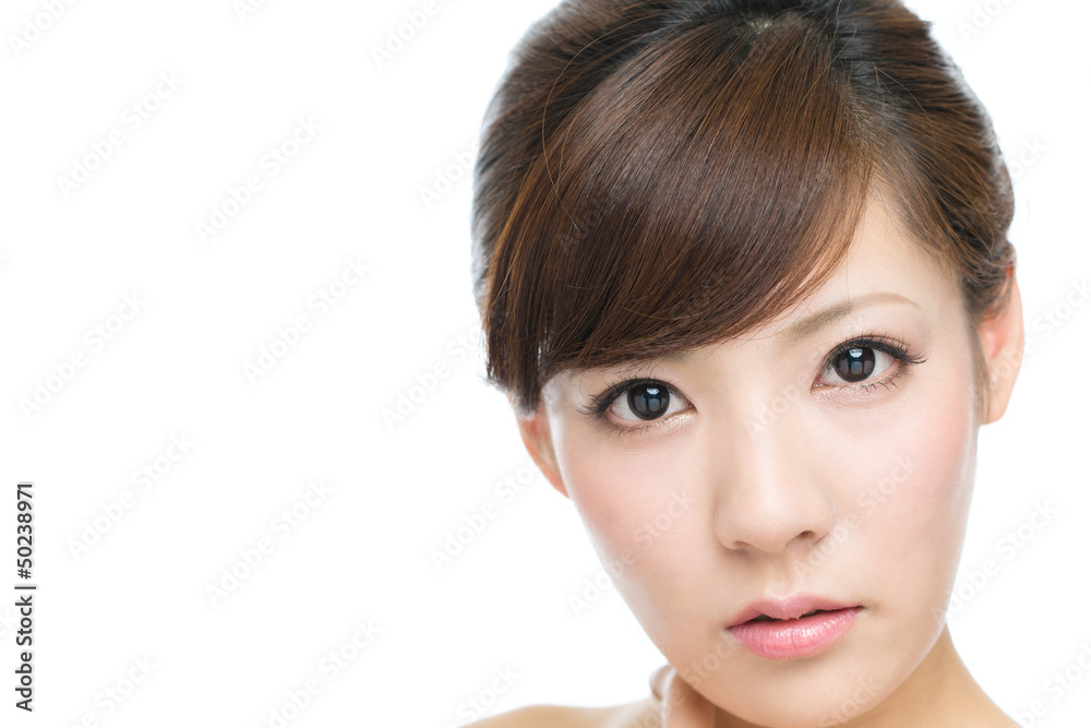 Beautiful asian woman on white background Beautiful asian woman on white background