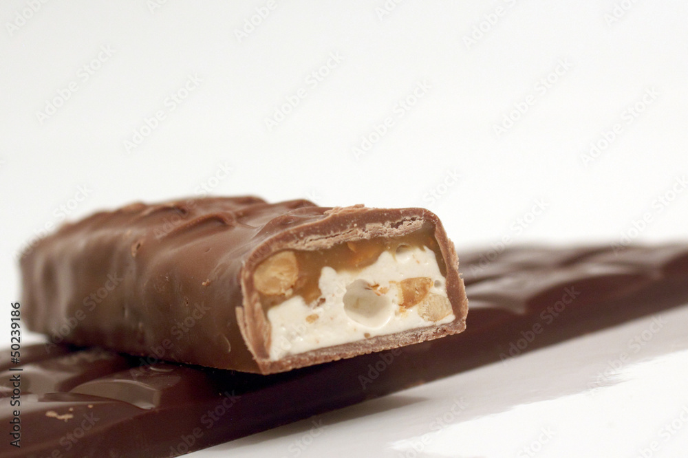 chocolate on white background