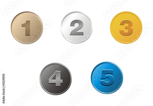 1,2,3,4,5 coins © yellomello