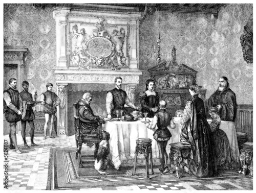 Slika na platnu Praying Benedicite - Prière - Gebet - 16th century - Renaissance