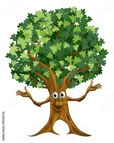 Tree character cartoon