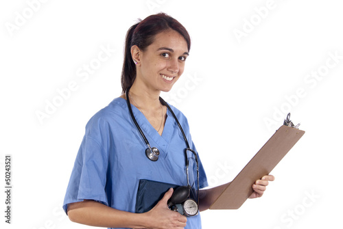 Young nurse practitioner ready to take vital