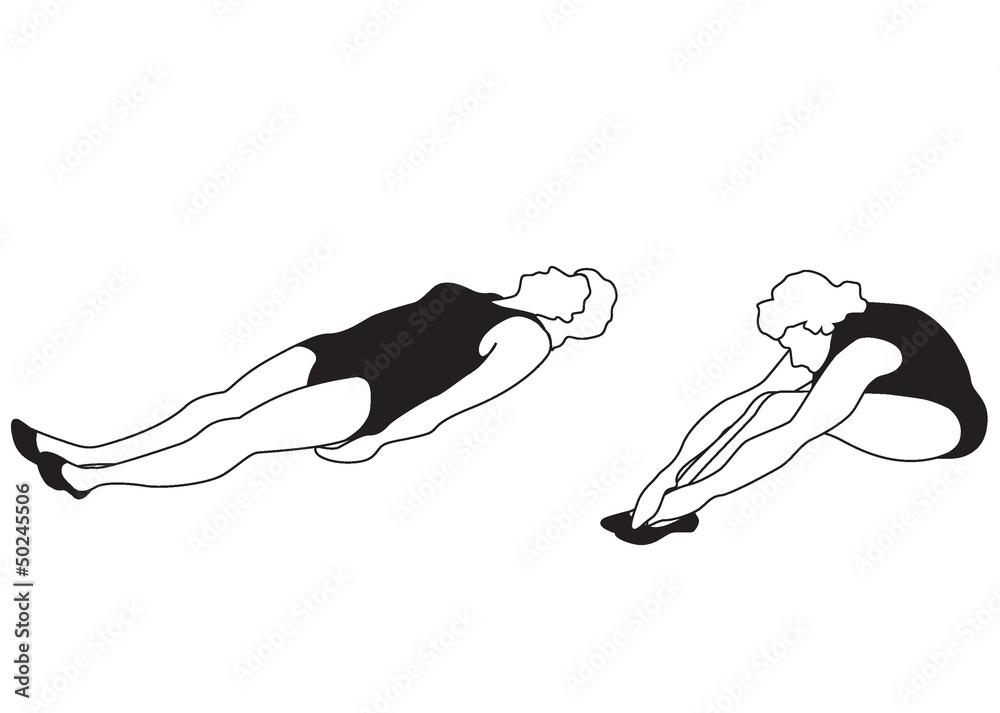 Girl of exercises. Woman is engaged in physical activity Girl of exercises. Woman is engaged in physical activity