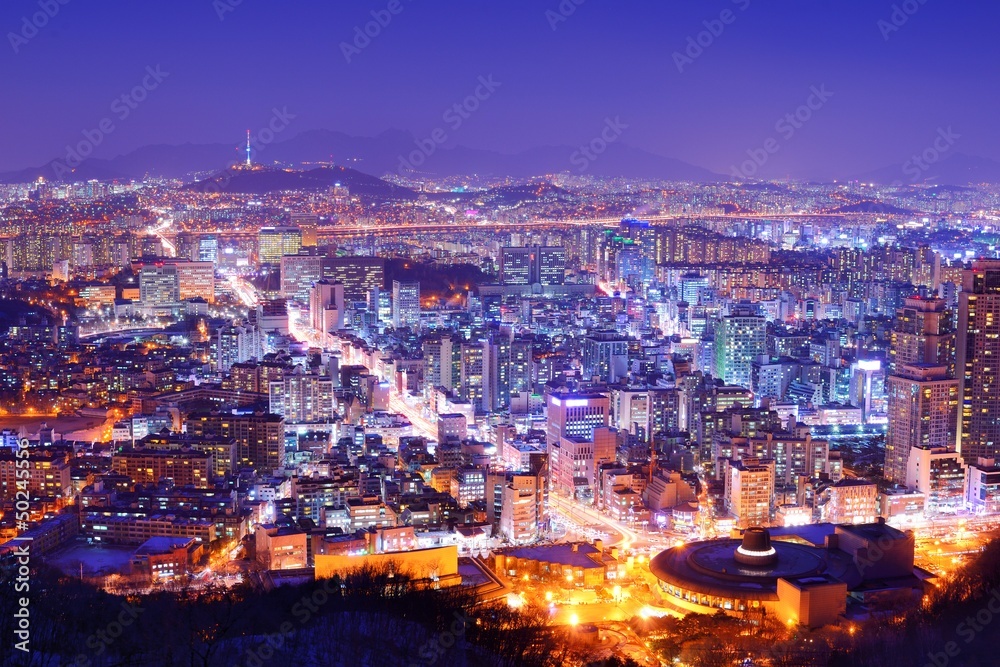 Naklejka premium City of Seoul Korea