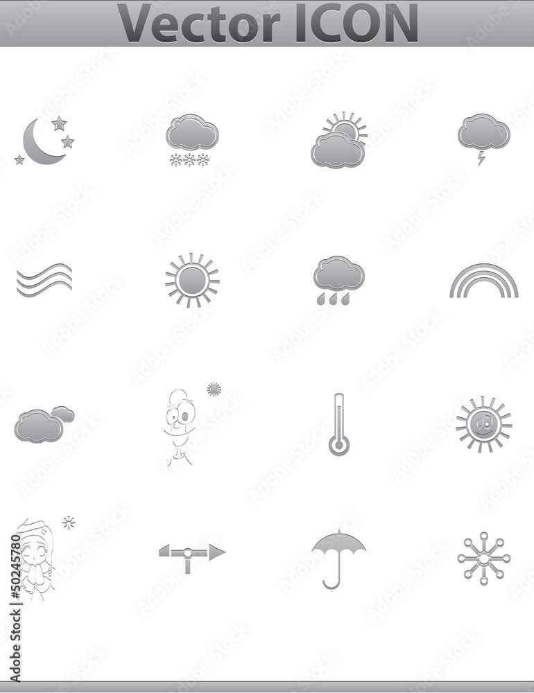 Vector Weather Icons. web set gray icon.