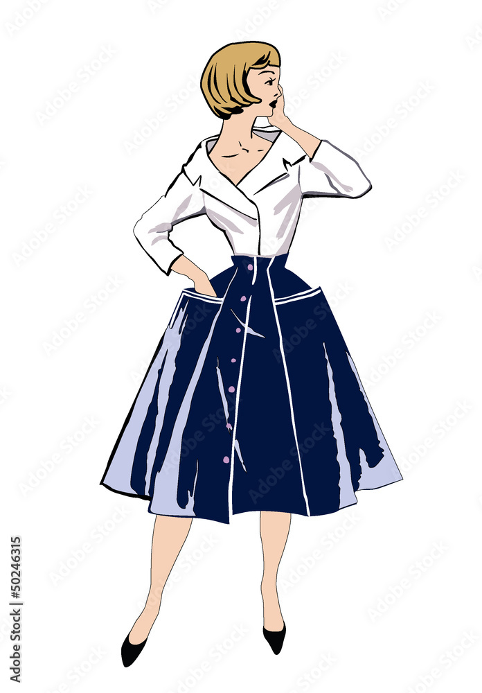 Fashion dressed woman (1950's 1960's style) Retro fashion party. Fashion dressed woman (1950's 1960's style) Retro fashion party.