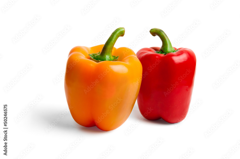 Fresh colored capsicum isolated on white background Fresh colored capsicum isolated on white background