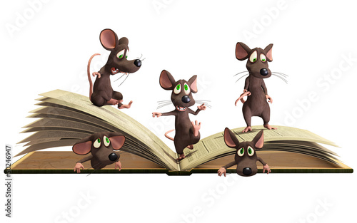 Mice reading book