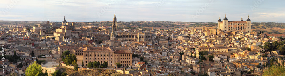 Panoramic view of Toledo,Spain - obrazy, fototapety, plakaty 