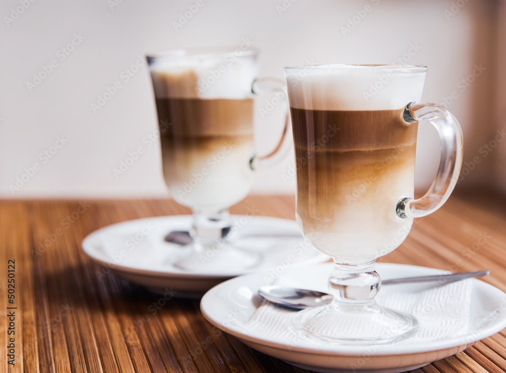 Two glasses of capuccino Two glasses of capuccino