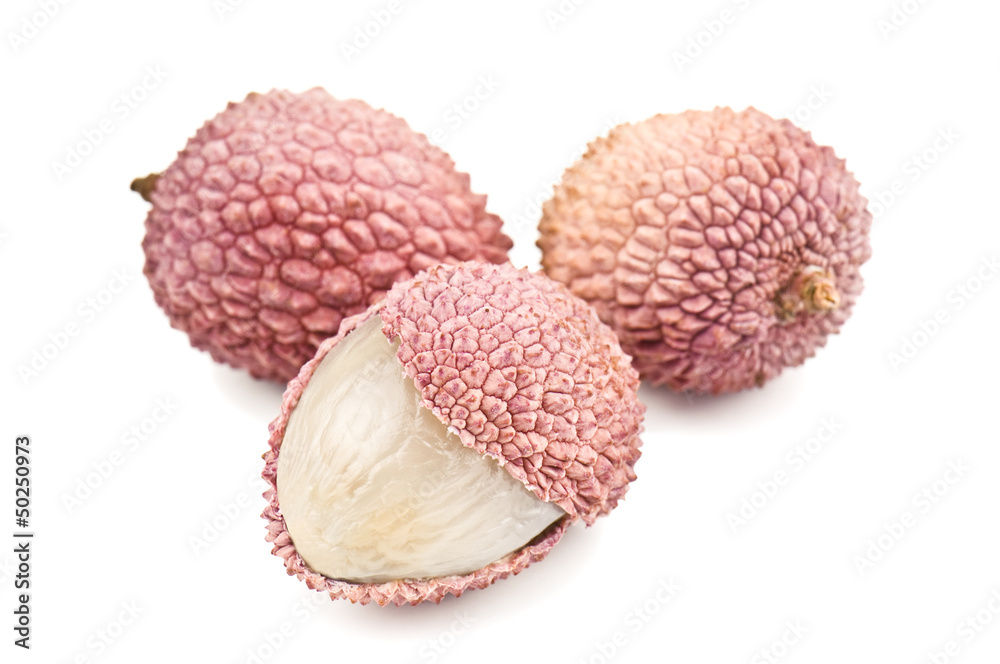 litchis on white litchis on white