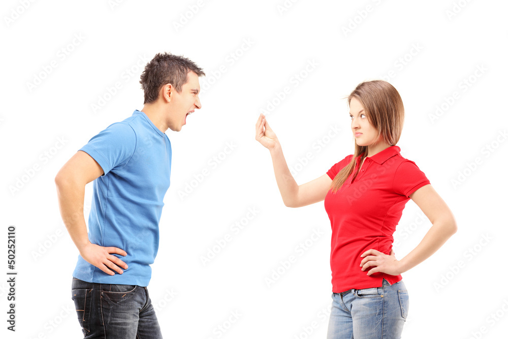 Young man and woman having an argument Young man and woman having an argument