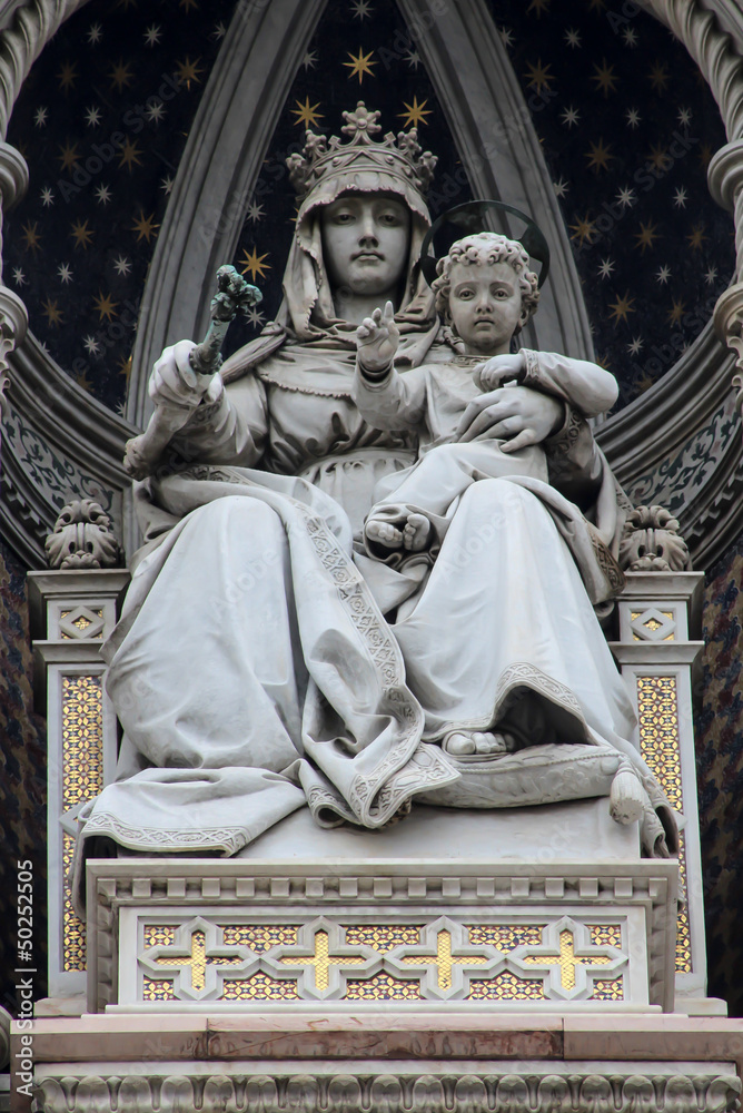 Vierge Marie et enfant Jésus, sculprure, Florence