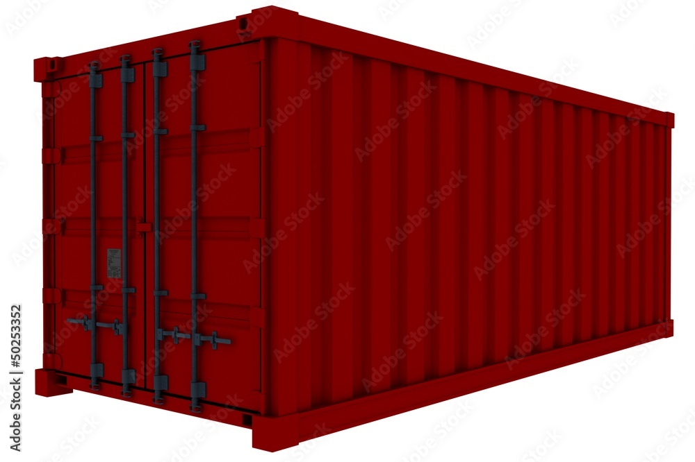 Red shipping container Red shipping container