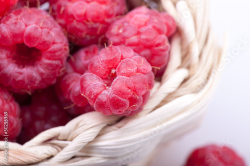 close up raspberries