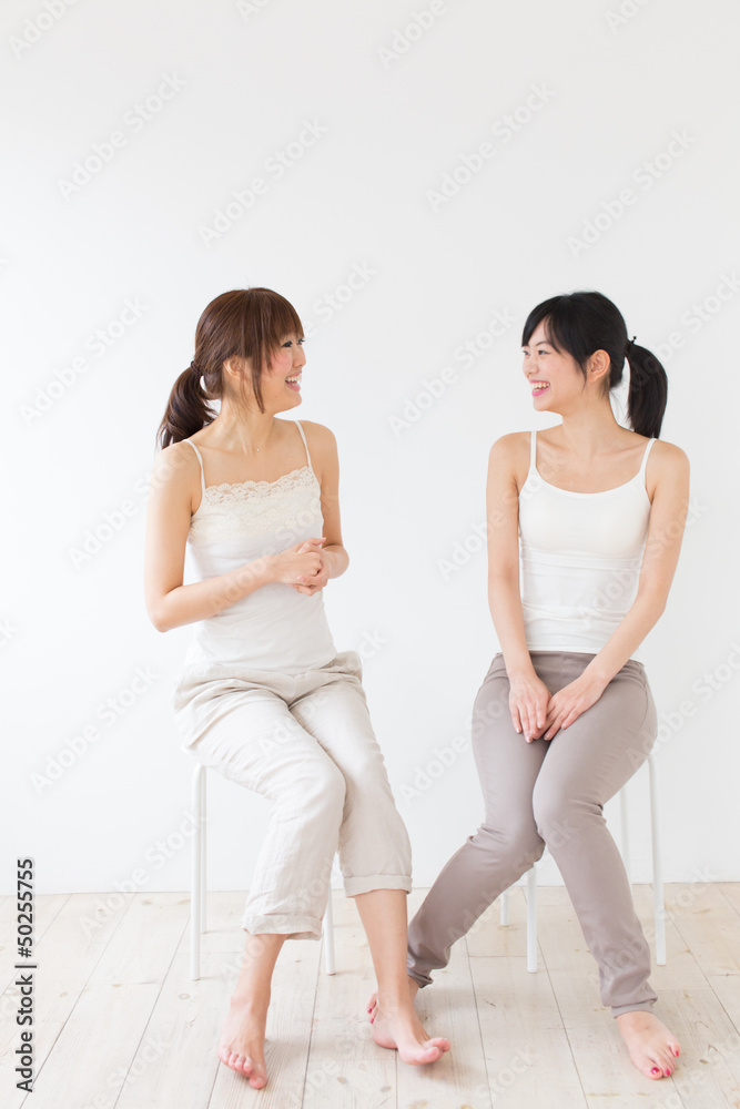 attractive asian women relaxing attractive asian women relaxing