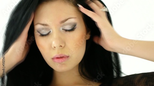 Wallpaper Mural HD1080 Young sexy pretty woman looks and posing at the camera Torontodigital.ca