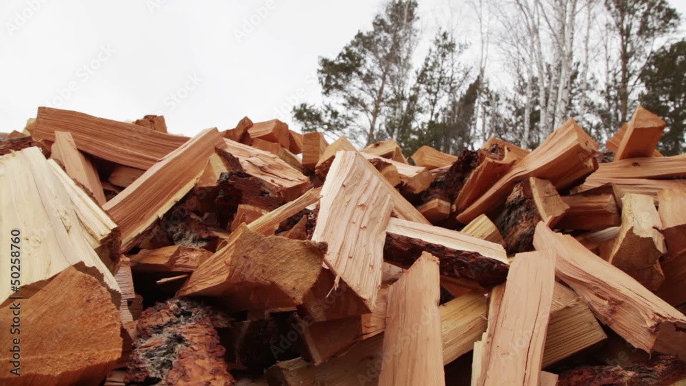 Pile of wood, Camera movement along the slider Pile of wood, Camera movement along the slider