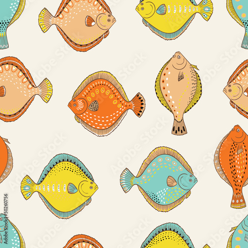 Floatfish seamless pattern