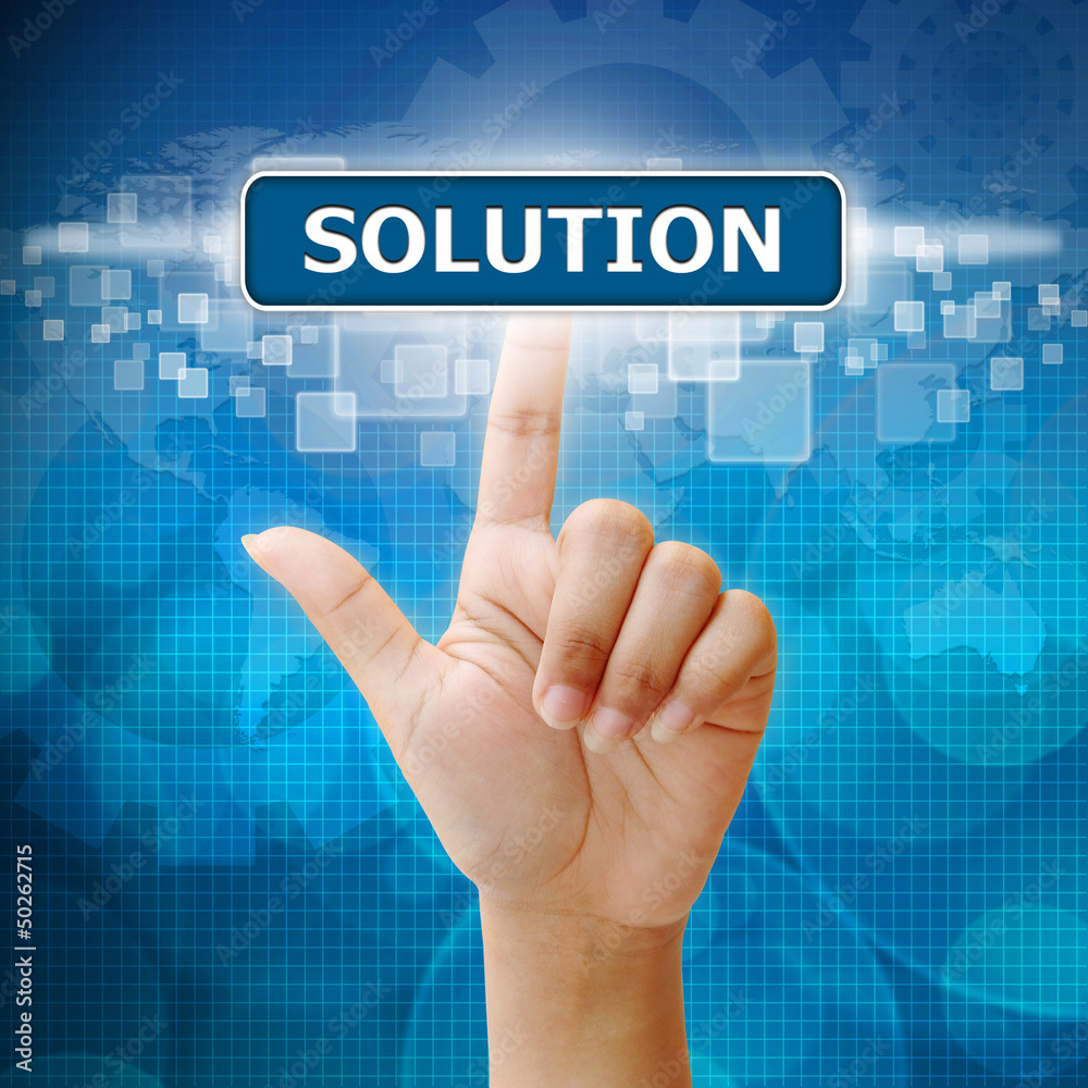 Hand press on SOLUTION button Hand press on SOLUTION button