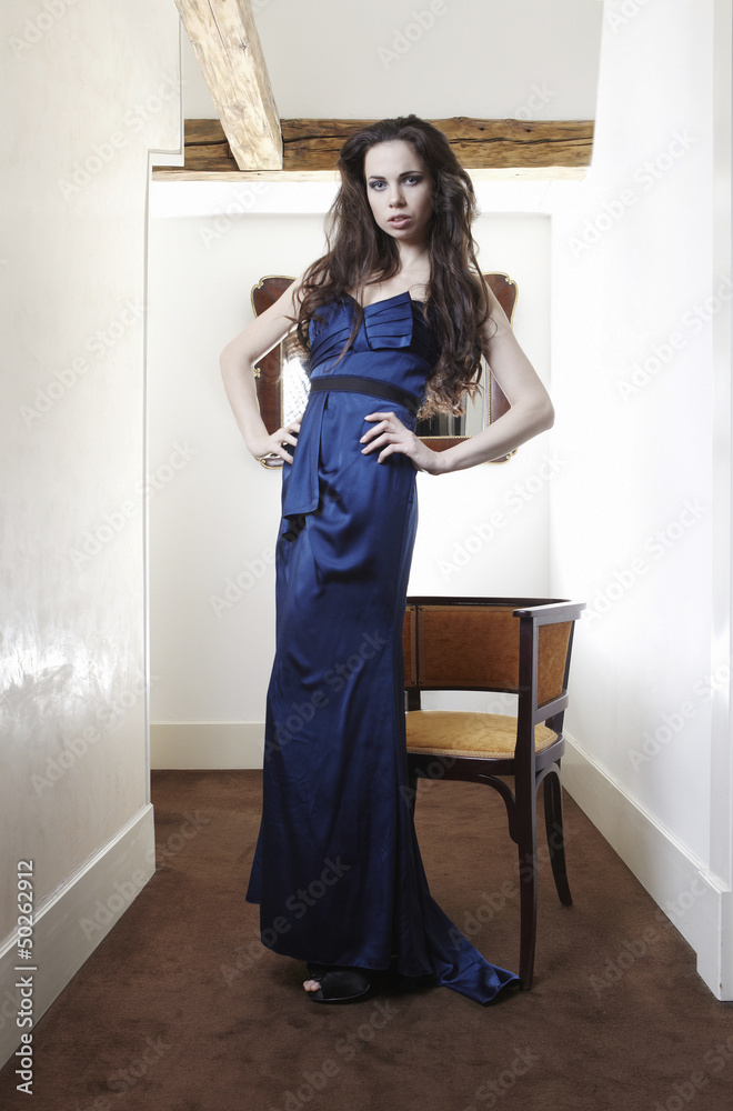 Girl in blue apparel Girl in blue apparel