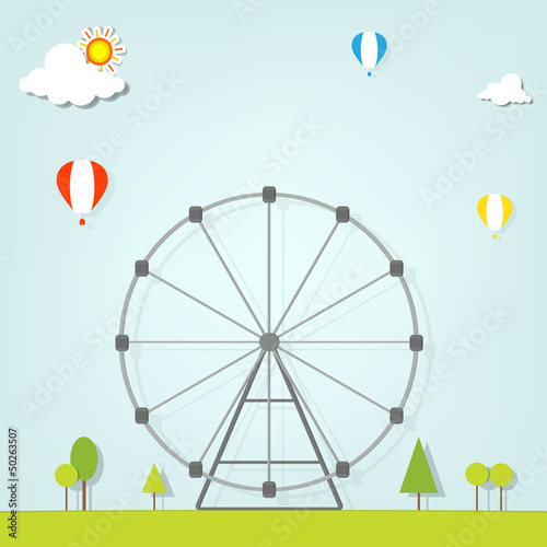 landscape with a ferris wheel