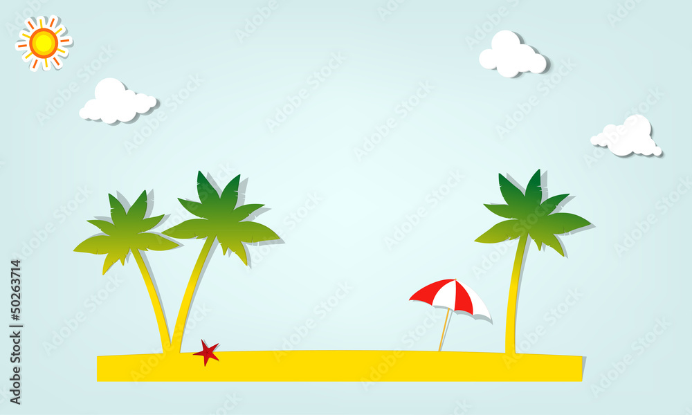 Obraz premium parasol under palm trees