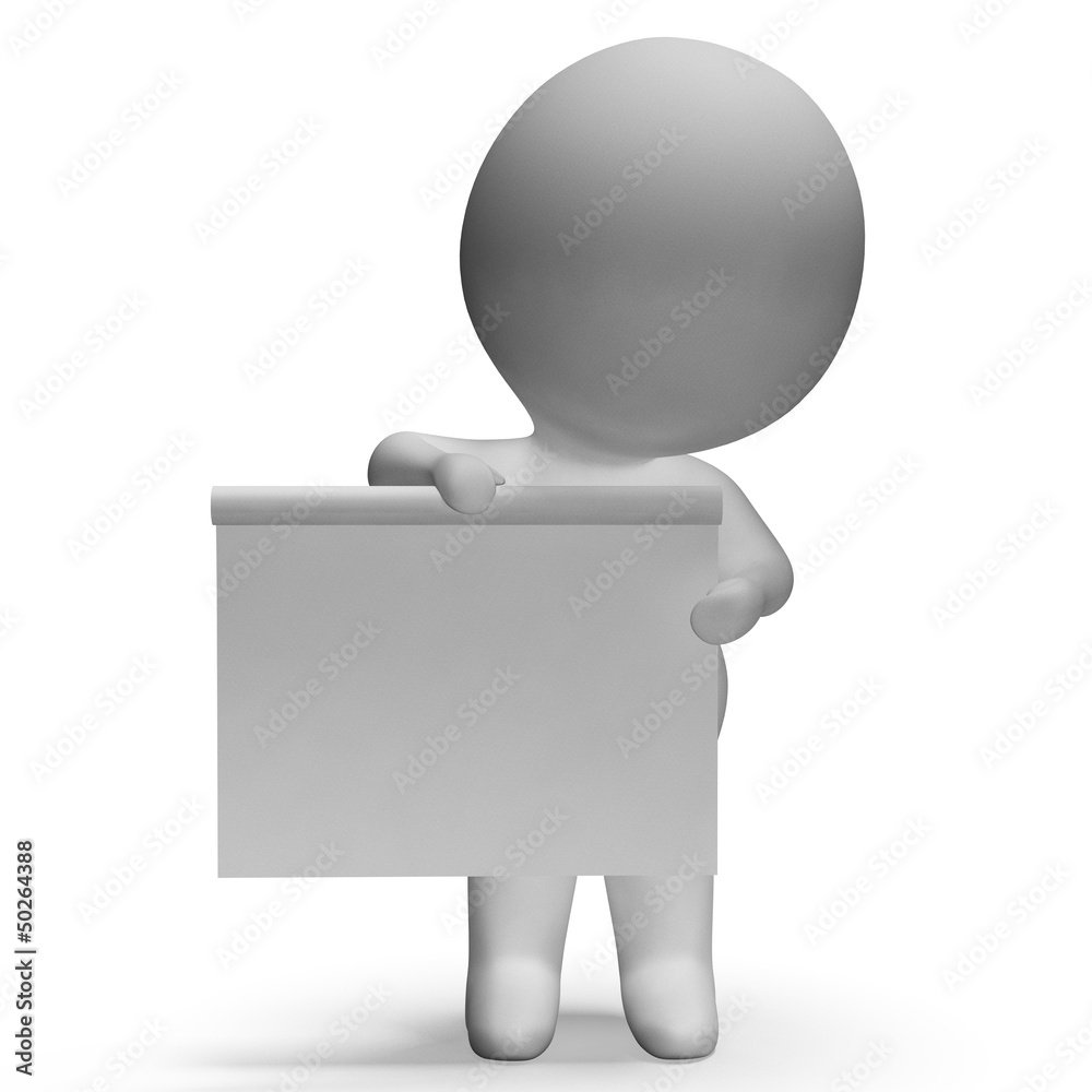 Blank White Board With Copyspace Includes 3d Character Blank White Board With Copyspace Includes 3d Character