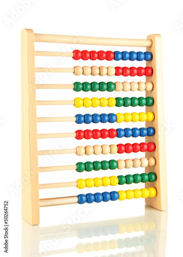 Bright wooden toy abacus  isolated on white