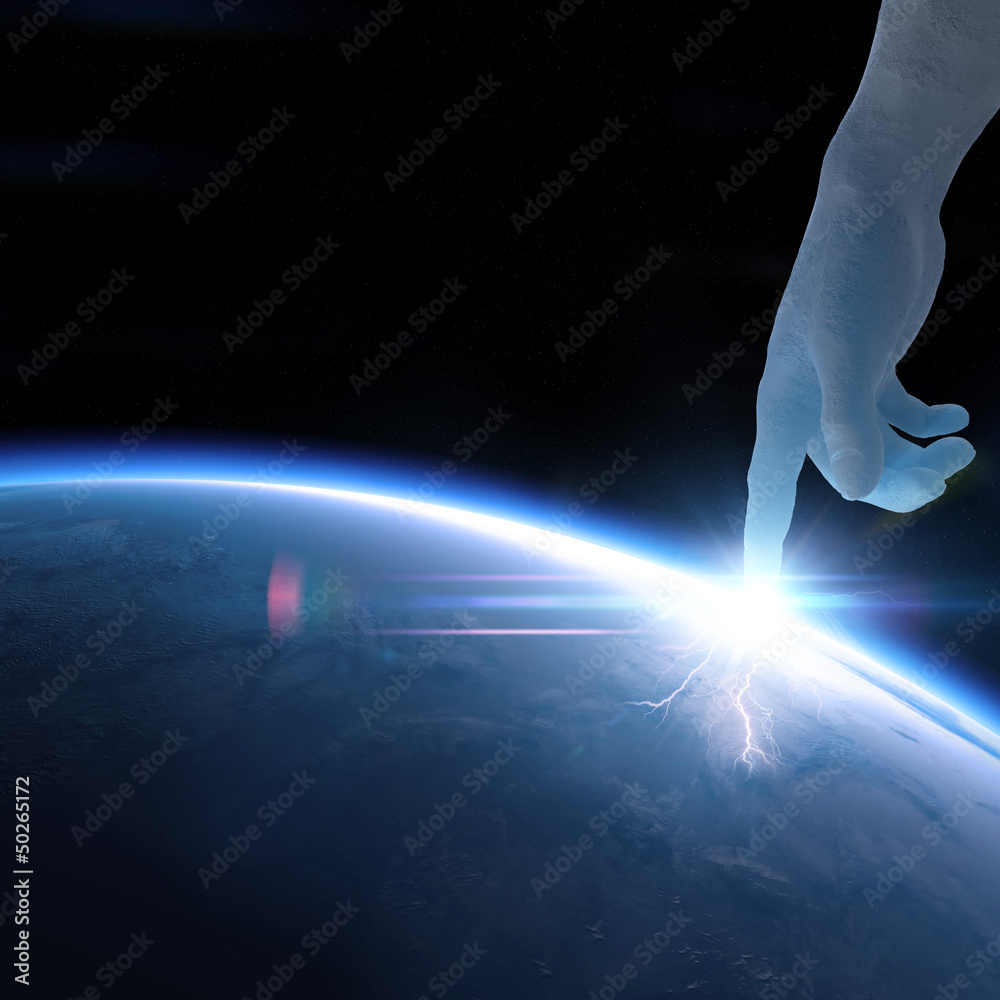 Fototapeta premium Creation of planet Earth 3D