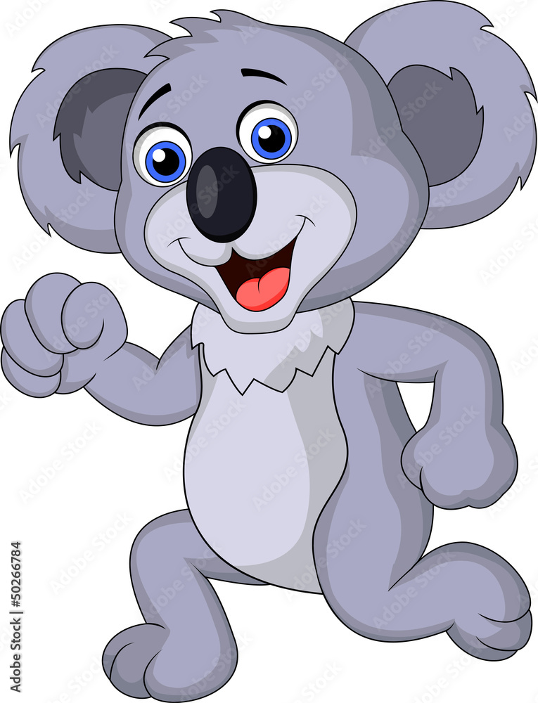 Fototapeta premium Cute koala cartoon running