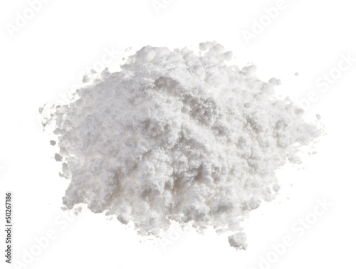 Cocaine drugs heap isolated on white, close up view