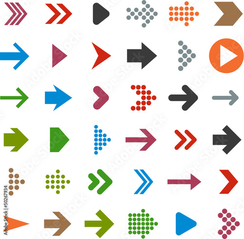 Flat arrow icons.