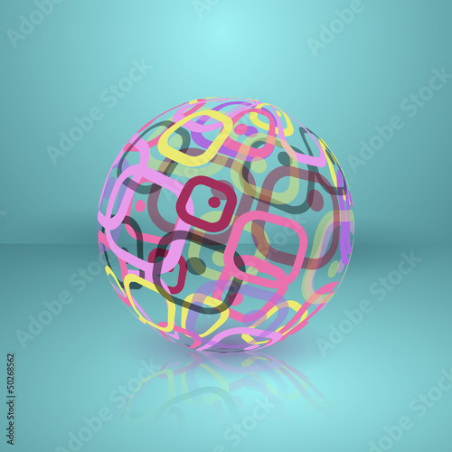 Abstract globe sphere. Conceptual Technology Logo
