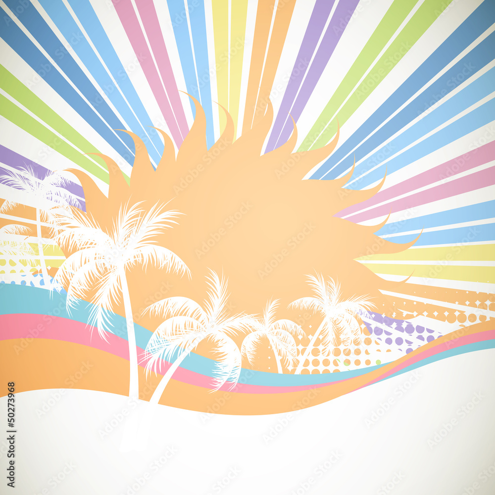 Vector Illustration of an Abstract Summer Background