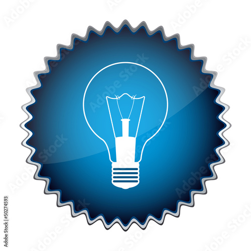 blue button with the light bulb