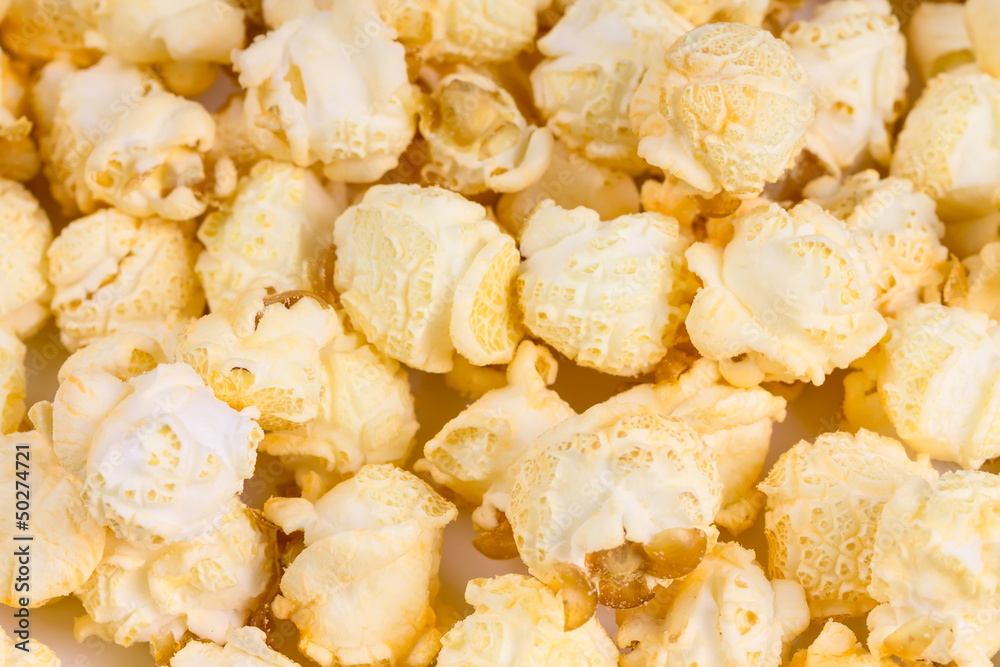 Fresh popcorn close-up