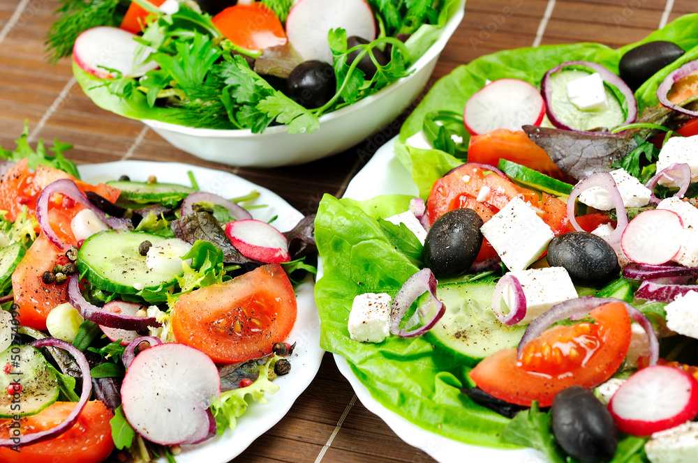 Plate with salad Plate with salad
