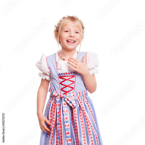 Canvas Print lachendes Mädchen im Dirndl