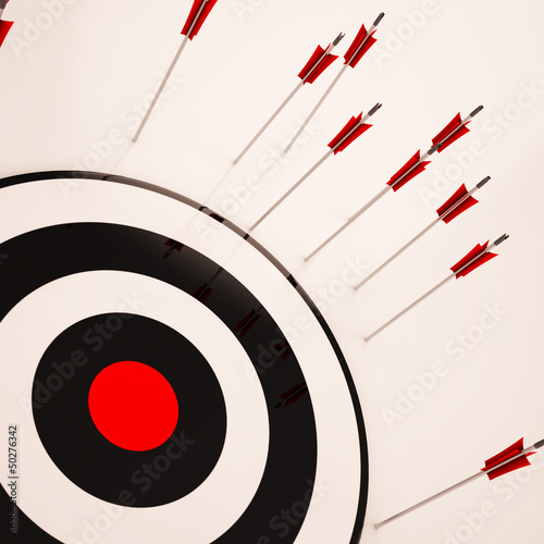Missed Target Shows Failure Unsuccessful Aim photo