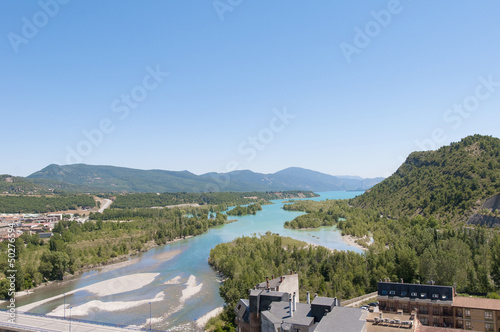 Mediano reservoir as seen from Ainsa, Spain