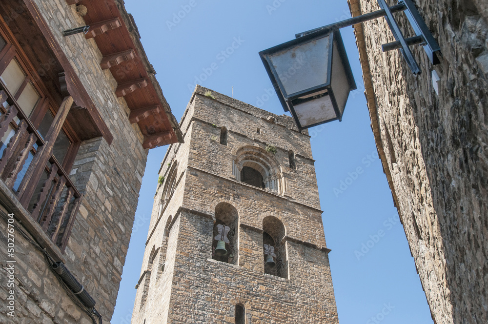 Santa Maria Church at Ainsa at Aragon, Spain