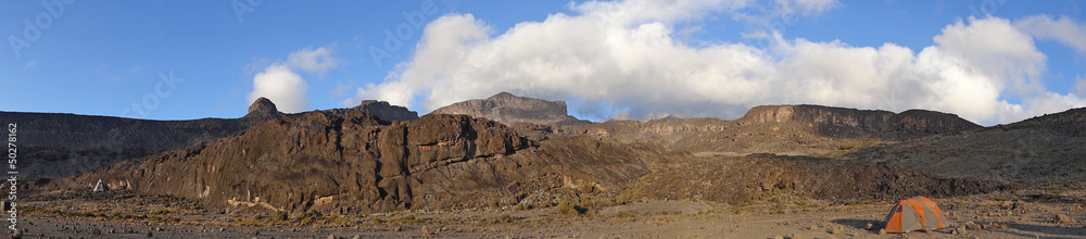 Panorama sur le Kilimanjaro (depuis Moir Hut)