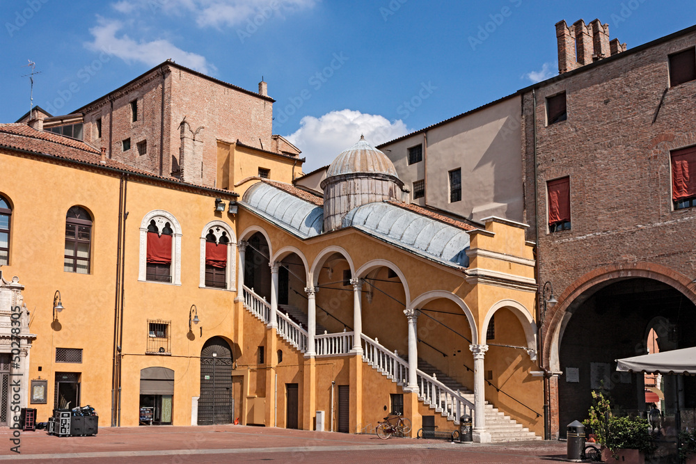 Town Hall Square in Ferrara, Italy
